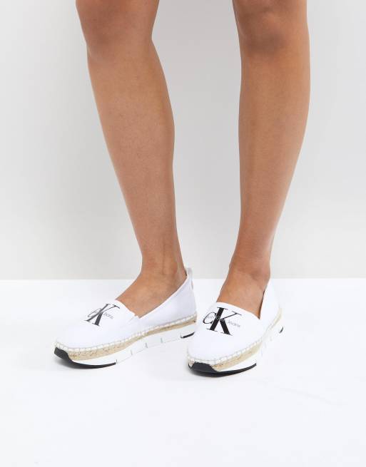 calvin klein white canvas shoes