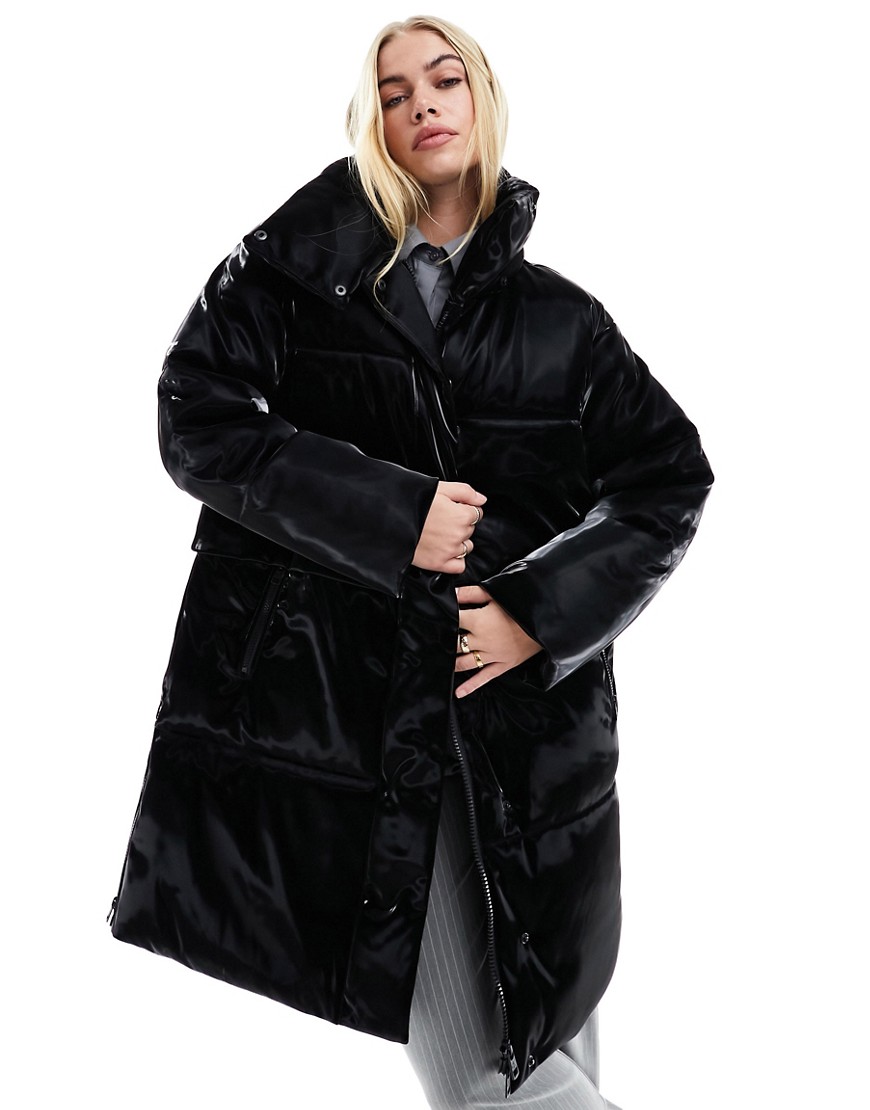 Calvin Klein glazed puffer jacket in black
