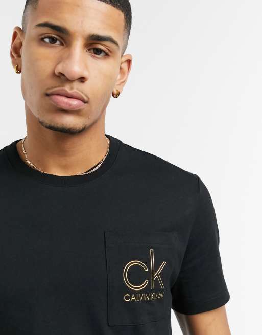 Calvin klein on sale t shirt gold