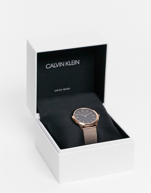 Calvin Klein gold mesh strap watch