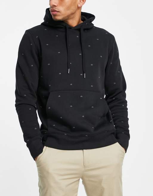 Calvin Klein Golf all over logo hoodie in black | ASOS