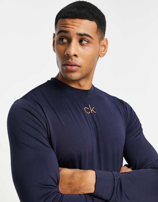 Calvin Klein Golf base layer logo long sleeve top in navy