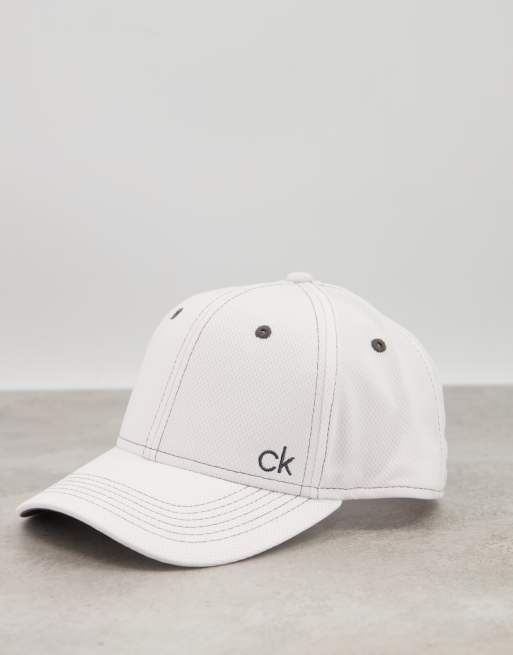 Calvin Klein Golf – Biała czapka z daszkiem z siateczki