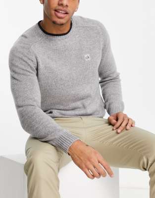 Calvin Klein Golf chunky crew neck jumper in grey