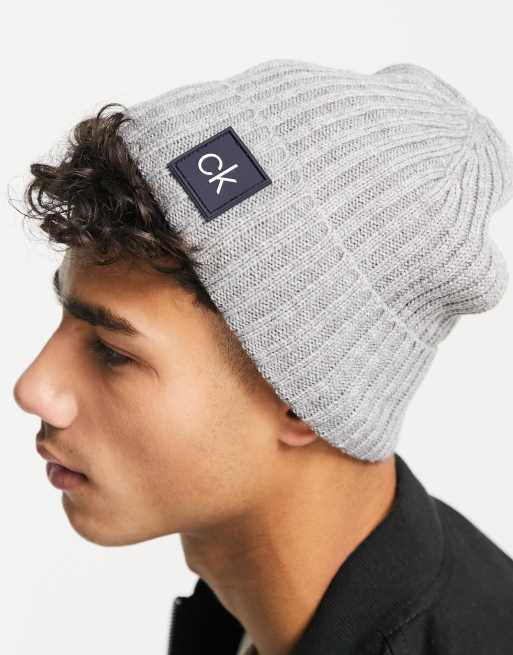 Grey calvin klein clearance beanie