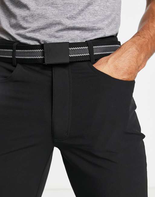 Calvin Klein Golf - Cintura in tessuto nera tagliata a misura