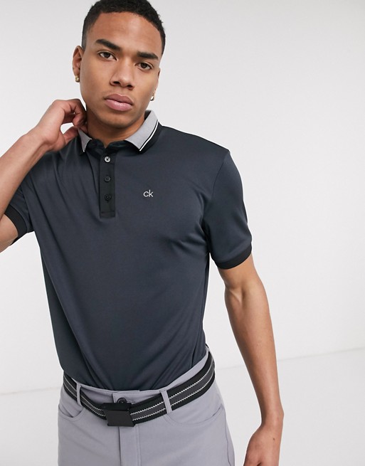 Calvin Klein Golf Cliff polo shirt in black