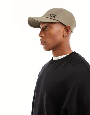 Calvin Klein Golf Calvin Klein Golf cotton twill cap in khaki-Green