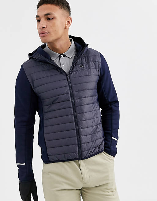 Calvin Klein Golf exclusive to ASOS padded hood jacket in navy | ASOS