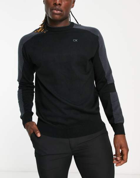 Calvin Klein Golf - Felpa nera con dettagli a coste - view 1