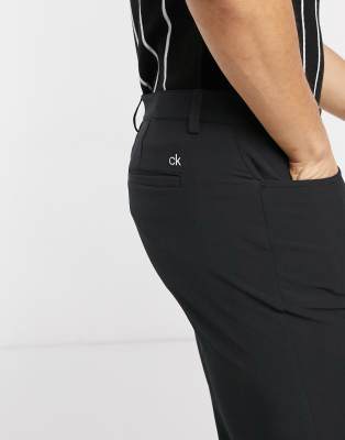 black slim fit golf trousers