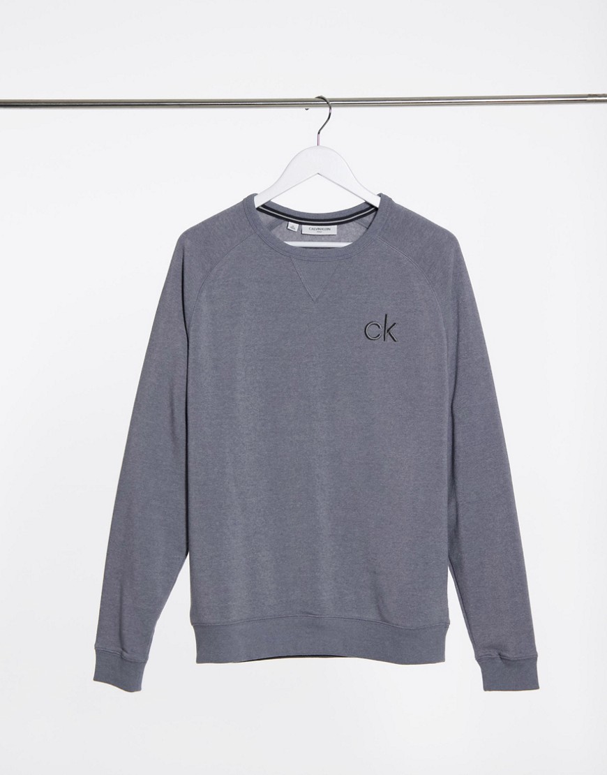 Calvin Klein Golf - Gråmeleret sweatshirt med rund hals
