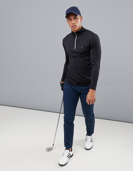 Calvin Klein Golf Harlem Tech Half Zip In Black