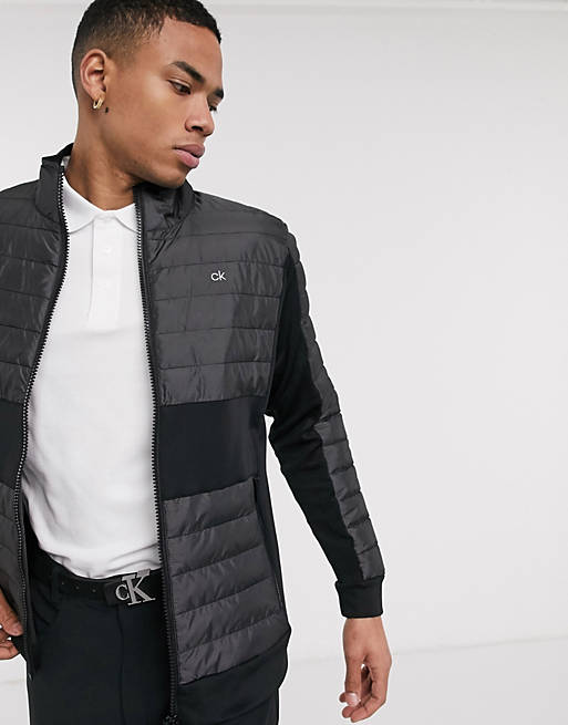 Calvin Klein Golf Hybrid padded jacket in black | ASOS