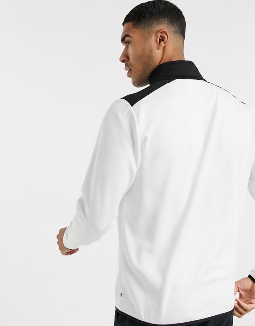 Calvin Klein Golf Kings 1 4 Long Sleeve Zip Top In White Black Asos