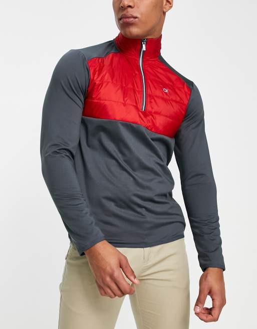 Calvin Klein Golf - Lake - Anorak-jakke med kort lynlås i grå og rød