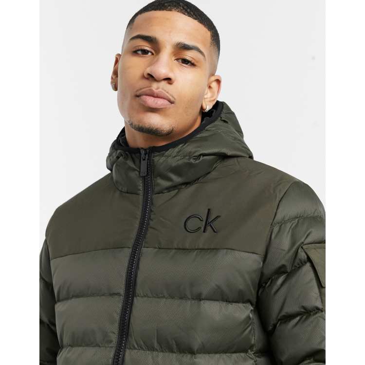 Calvin Klein Golf Lassen padded jacket in khaki ASOS