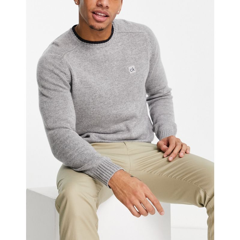 Calvin Klein Golf - Maglione girocollo spesso grigio