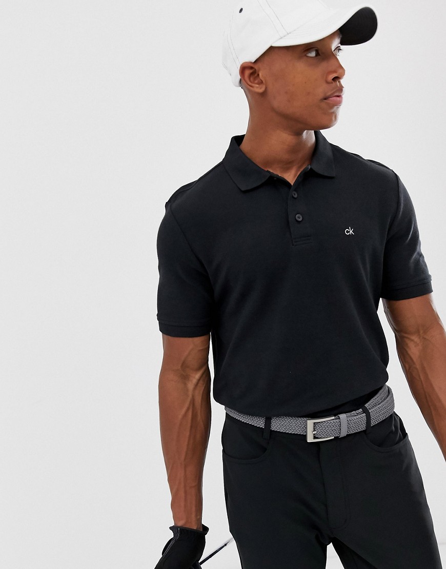 Calvin Klein Golf – Midtown – Svart pikétröja i Radical Cotton-material
