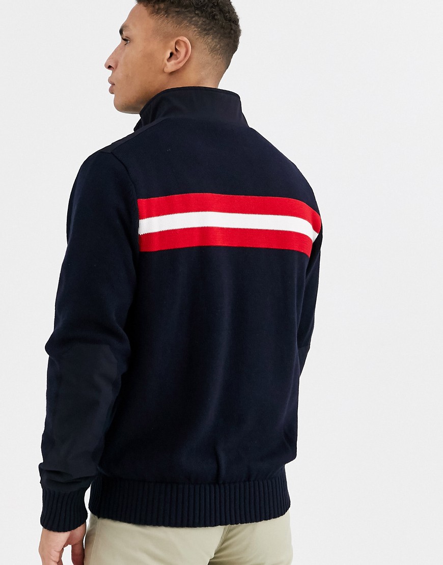Calvin Klein Golf - Navigation - Gevoerde gebreide sweater met rits in marineblauw