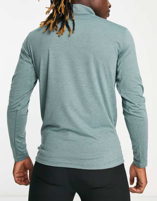 Calvin Klein Golf Newport 1/4 zip sweat in sage green marl, 2 of 4