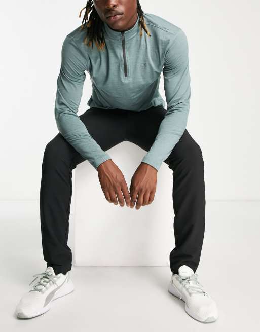 Calvin Klein Golf Newport 1/4 zip sweat in sage green marl, 3 of 4