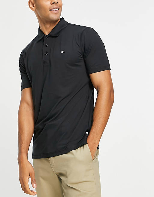Calvin Klein Golf Newport polo shirt in black | ASOS
