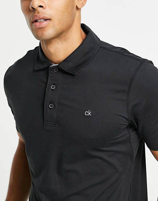 Calvin Klein Golf Newport polo shirt in black | ASOS