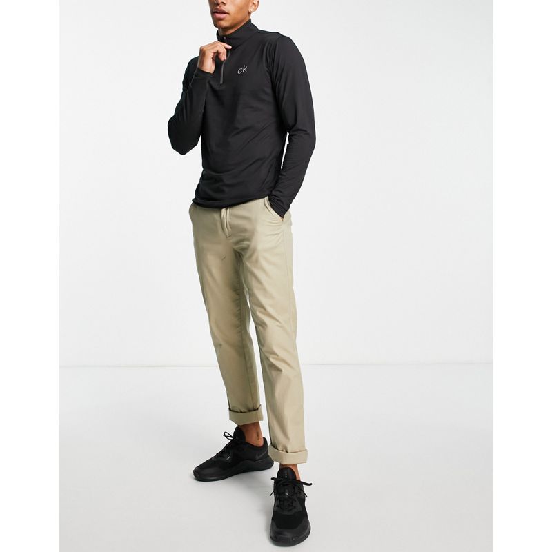 Activewear Uomo Calvin Klein Golf - Newport - Top a maniche lunghe nero con zip corta