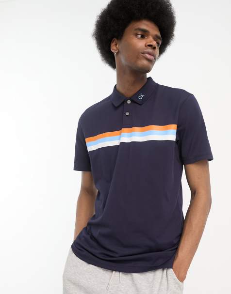 Armani Exchange chest logo polo shirt in navy