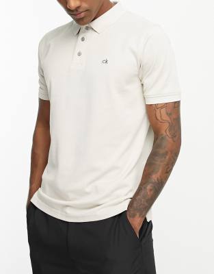 Calvin Klein Golf Planet polo in white - ASOS Price Checker