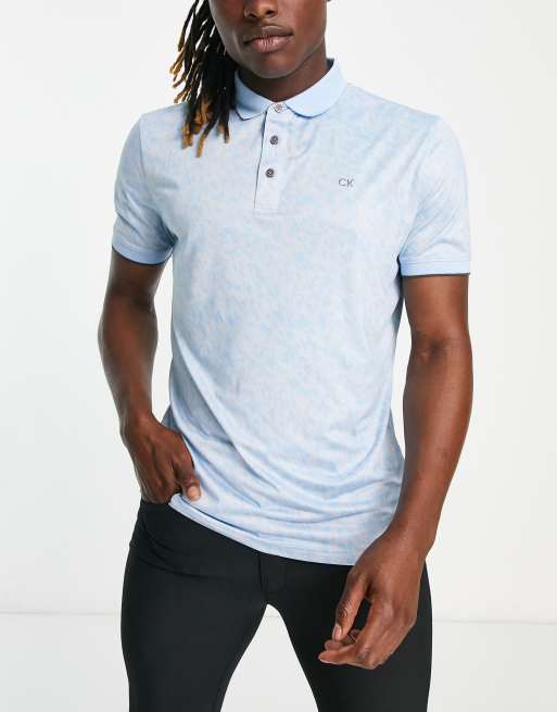 Calvin Klein Golf polo shirt with blue marble print ASOS