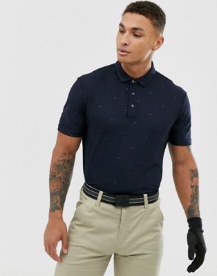 Calvin Klein Golf - Poloshirt met monogram-logo in marineblauw