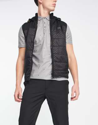 Calvin Klein Golf – Raymond Hybrid – Wattierte Weste in Schwarz