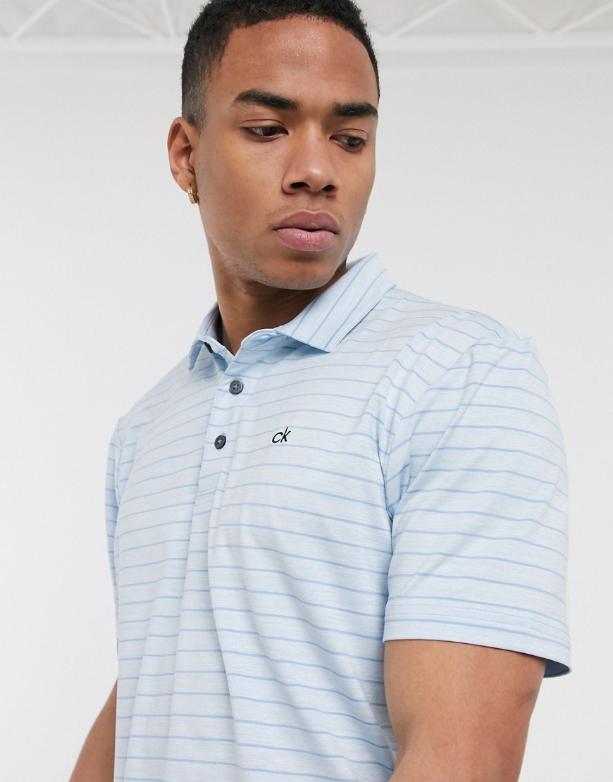 Calvin Klein Golf Splice polo shirt in blue stripe