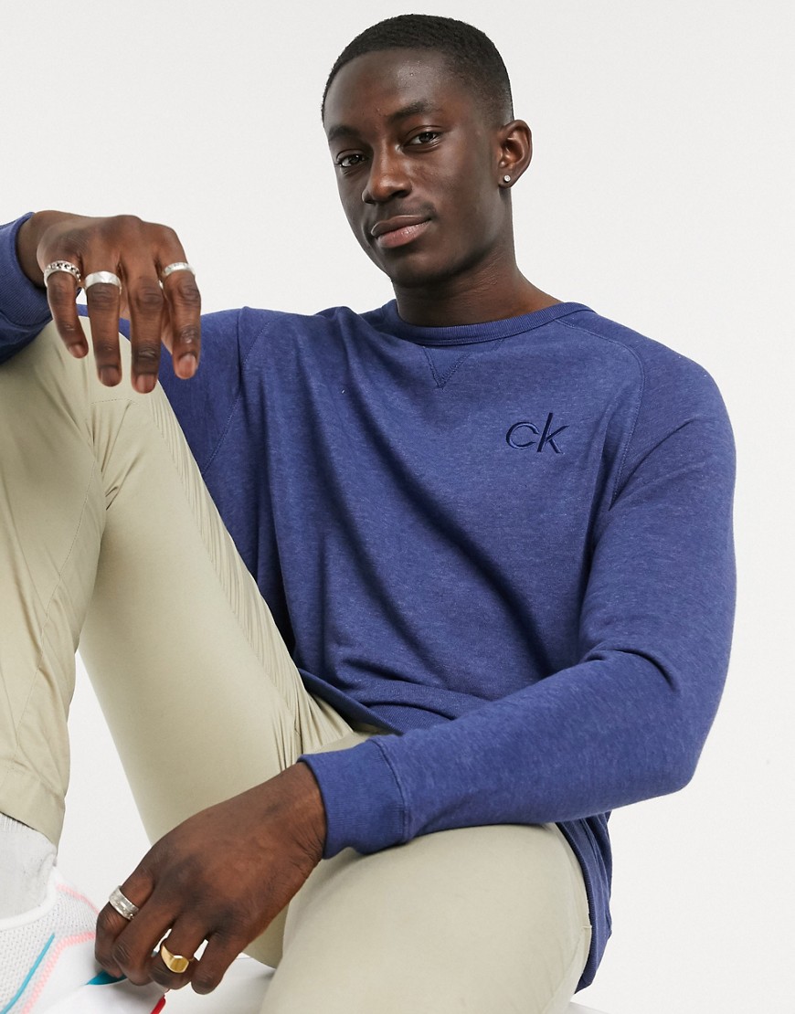 Calvin Klein Golf - Sweatshirt med rund hals i blå