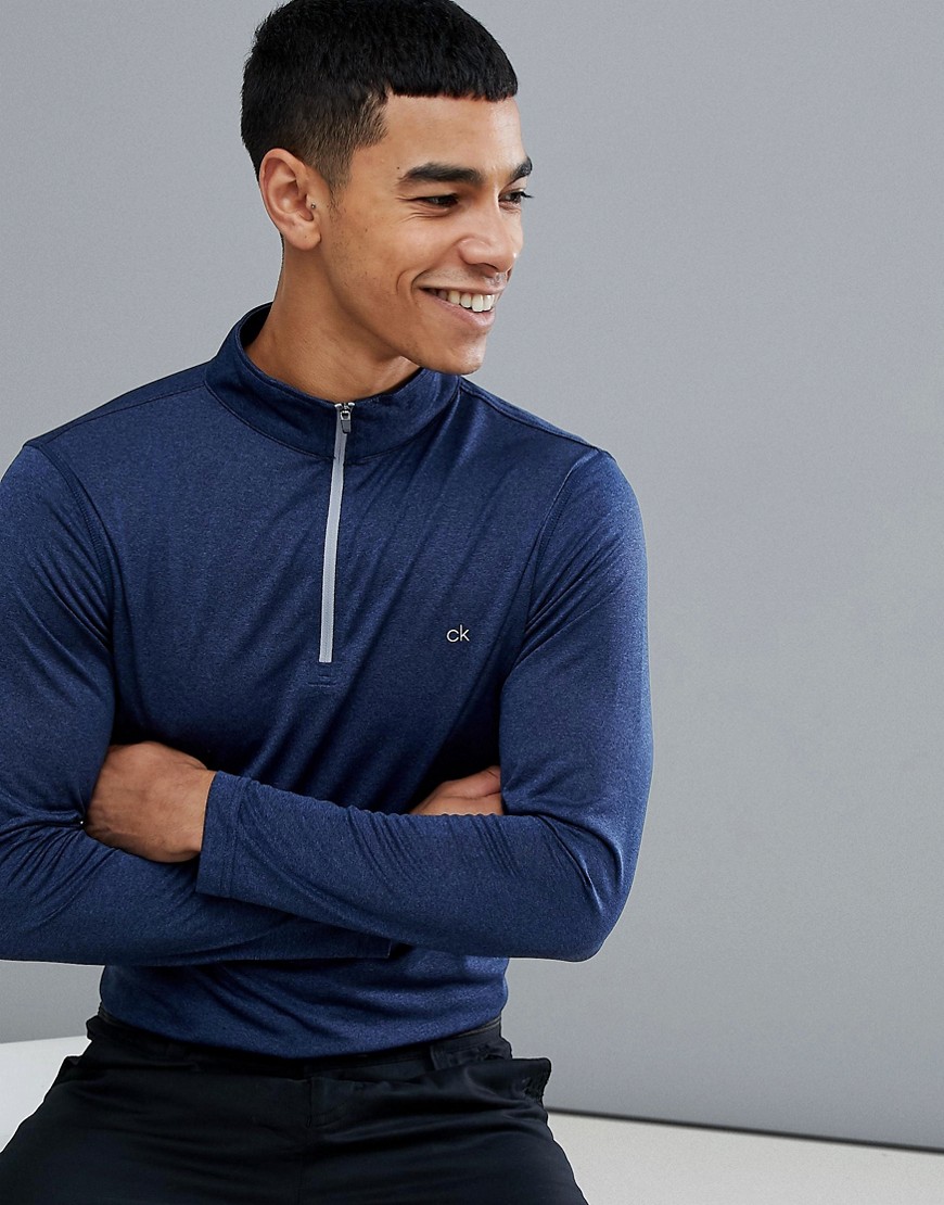 Calvin Klein - Golf Tech - Marineblauwe sweater met korte rits C9304