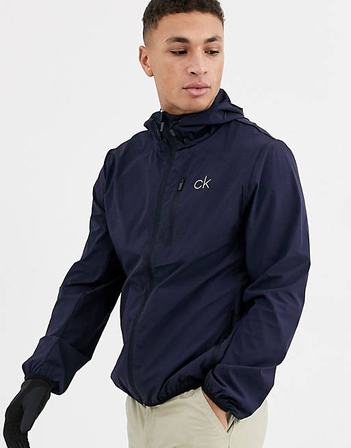 Calvin Klein Golf ultra lite jacket in navy | ASOS