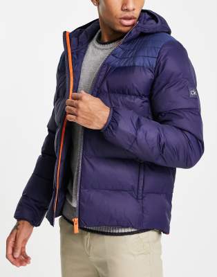 Calvin Klein Golf Voltron hooded jacket in navy - ASOS Price Checker