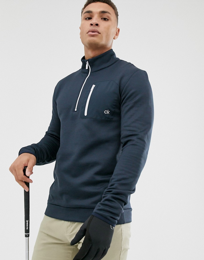 Calvin Klein Golf - Voyage - Sweater met rits in marineblauw