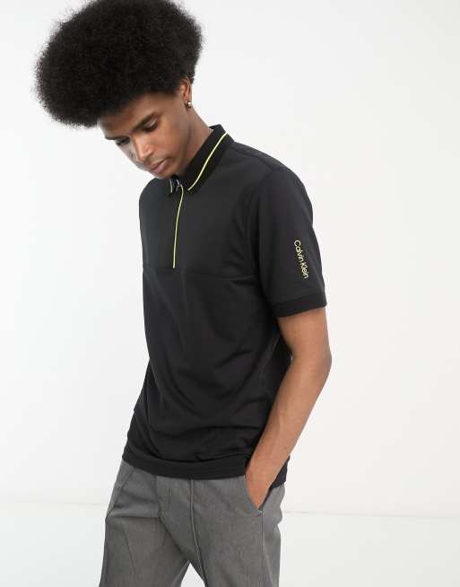 Calvin Klein Golf - Whitman - Sort poloskjorte med lynlås