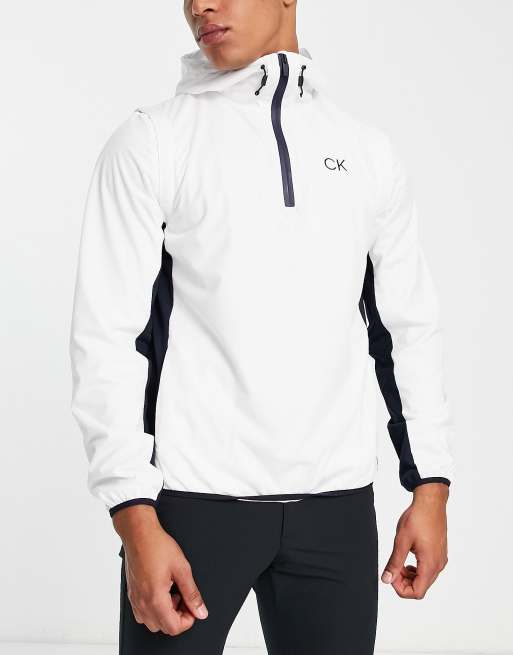 Calvin Klein Golf - Windjack met afritsbare mouwen in wit