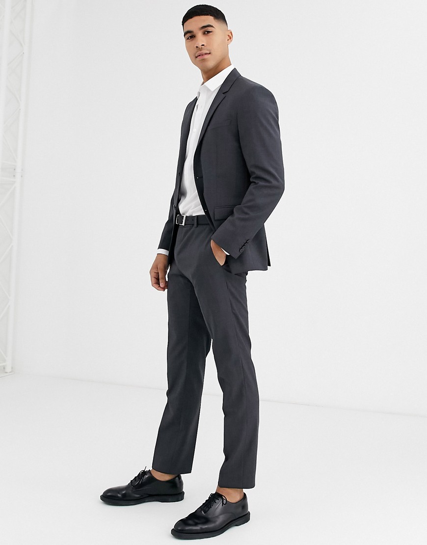 Calvin Klein– Grå kostymbyxor med struktur