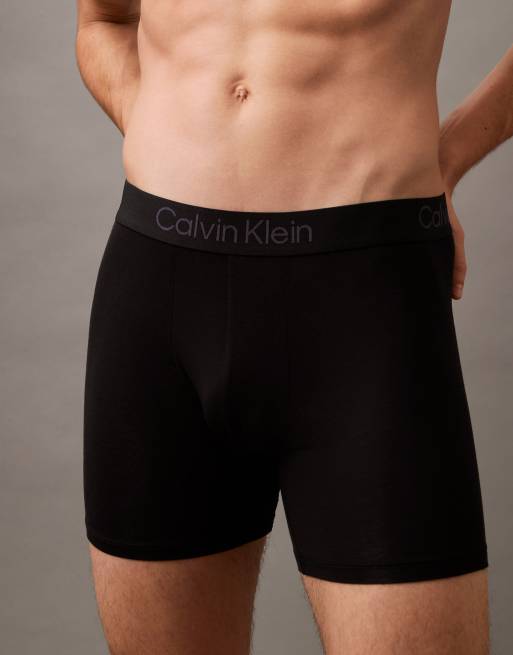 Calvin Klein – Grå, marinblå och svarta boxerkalsonger i supermjuk modal, 3-pack, 3 av 3