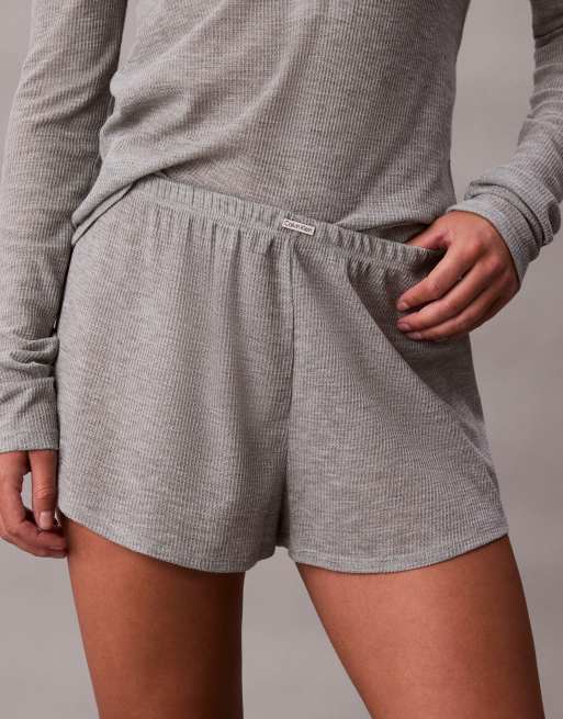 Calvin Klein - Grå pyjamasshorts med vaffeltekstur, 2 af 4