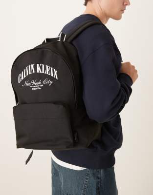 Calvin Klein Graphic Backpack In Black