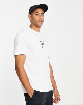 Calvin Klein graphic box logo t-shirt in white