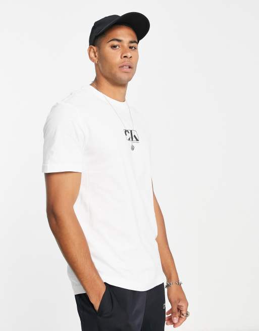 Calvin Klein graphic box logo T-shirt in white