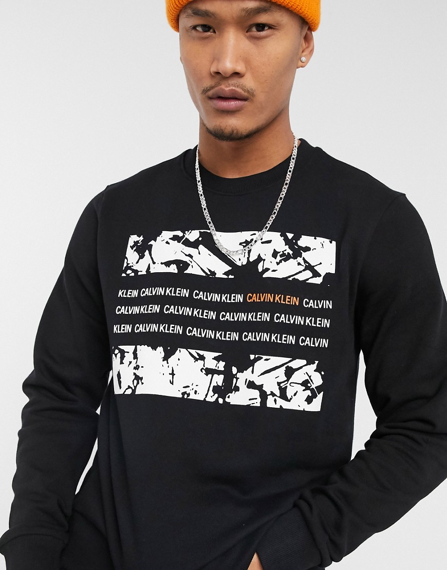 Calvin Klein graphic box sweatshirt in black
