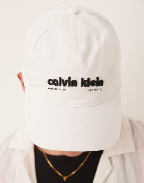 Calvin Klein graphic cap in white and black - view 1